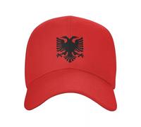 Cappello estivo casual all'aperto - Bandiera dell'Albania Aquila Cappello da baseball donna uomo traspirante Albanese Pride Vintage Plain Regolabile Papà Cappello Sport Sun Cappelli, Rosso, Taglia