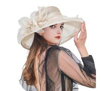 Cappello estivo da donna, ampio, per addio al sole, cappello da pescatore, cappello da donna, Beige, Taglia unica