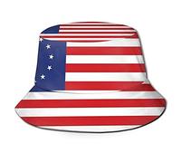 Cappello Estivo da Pescatore,Morbido Cappelli da Spiaggia American Flag Stars Anti UV Cappello da Sole per Estivo attività Spiaggia