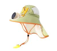 Cappello estivo per bambini, design a cartoni animati, simpatico cappello da sole per ragazzi e ragazze, protezione solare all'aperto, collo sciallo, ventilatore di carica, cappello da sole con