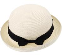 Cappello estivo pieghevole in paglia con fiocco, arrotolabile, per sole, spiaggia, cloche, cappello a tesa larga, prestazioni affidabili, design ergonomico, applicazione versatile da donna (celeste)