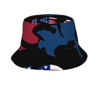 Cappello Estivo Pieghevole Unisex Shopping Cappelli Pesca Cappello Pescatore per Uomo Spiaggia, Wrestling USA Patriotic American Flag