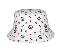 Cappello Estivo Protezione UV Moda Vacanze Cappelli Pesca Cappello Bob per Escursionismo Uomo, Happy Love's Day of Dog Paw Pattern
