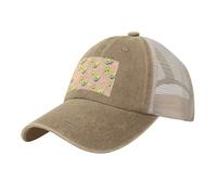 Cappello estivo regolabile con stampa di immagini di avocado, design classico, retro in rete per traspirabilità, taglia unica per esterni, naturale, Taglia unica