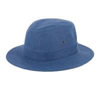 CAPPELLO ESTIVO TESA MEDIA PURO LINO HAT blu denim