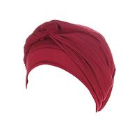 Cappello etnico pre-legato turbante copertura copricapo treccia cappello avvolgere berretti baseball cap 100 cotone, vino, Taglia unica