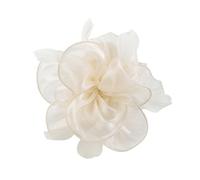 Cappello fascinator con piume e fiori, cappello da donna, elegante cappello a rete con piume di fiore, accessori per capelli, cappelli da sposa, Beige, Taglia unica