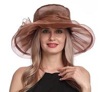 Cappello fascinator da donna in organza, cappello da matrimonio, da sera, tè, festa, ascot, gara, derby, chiesa, cappello da pillbox, cappello a tesa larga, cappello da sole, cappello da viaggio,