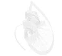 Cappello Fascinator Top Hat Donna Vintage Bianco per Cerimonia Elegante