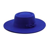 Cappello Fedora A Tesa Larga da 8,5 Cm Cappello Jazz Donna Uomo Cappello Classico in Feltro Cappello in Feltro da Donna Blue 56-58CM
