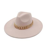 Cappello Fedora da donna, a tesa larga, in feltro, stile jazz, 5, M