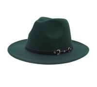 Cappello Fedora da donna a tesa larga unisex in feltro cappello da chiesa Jazz, Scuro En8, L