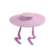 Cappello Fedora da donna, in lana, a tesa larga, piatto, formale, per spettacoli teatrali, feltro, fasciatura, cappello da esterno, Viola chiaro, 6 7/8/7 1/8