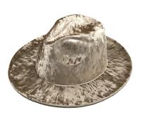 Cappello Fedora da donna in pile a tesa larga Jazz Church Panama Sombrero Cap, Oro, Taglia unica