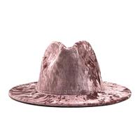 Cappello Fedora da donna in pile a tesa larga Jazz Church Panama Sombrero Cap, Pnnrk, Taglia unica