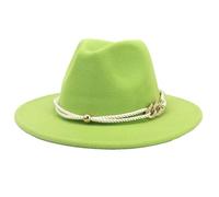 Cappello Fedora da donna in tinta unita, cappello Fedoras Big Brim feltro cappelli unisex vintage chiesa Jazz Cap, Frutta EN8, L