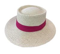 Cappello Fedora in paglia da donna, traspirante, concavo, cappello da sole Panama, per primavera, estate, viaggi all'aperto e spiaggia, Beige07, 6 7/8 / 7 1/8