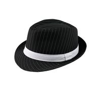 Cappello fedora nero a righe per adulti