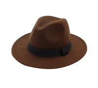 Cappello Fedora per Uomini e Donne a Tesa Larga Cappelli Fedora Cappello Rancher con Nastro Panama alla Moda Stile Vintage per Matrimoni, Parti, Chiesa, Cappello Trilby da Gentiluomo per Uomo