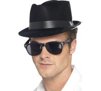 Cappello Fedora Rockabilly Da Uomo Anni '50 Nero