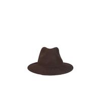 Cappello Fedora Uomo in 100% Feltro di Lana col. Marrone Size 57 - alla Moda a Tesa Larga Piatto Derby, Gentleman - Unisex, Made in Italy - Perfetto per l'Autunno/Inverno