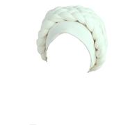 Cappello Femminile, Cappello Turbante da Donna, Fascia for Capelli, Hijab, Multicolore(White)