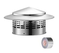Cappello For Camino In Acciaio Inox, Copertura For Camino Di Sfiato, Cappuccio Antipioggia For Camino, Protezione Per Tubi Del Tetto, Tappi Di Copertura For Scarico Fumi For Esterni(110mm/4.3in)
