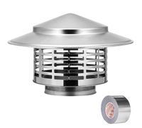 Cappello For Camino In Acciaio Inox, Copertura For Camino Di Sfiato, Cappuccio Antipioggia For Camino, Protezione Per Tubi Del Tetto, Tappi Di Copertura For Scarico Fumi For Esterni(75mm/2.9in)