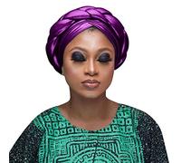 Cappello fresco moda donna perline treccia cappello musulmano volant cancro Wrap Cap Sleep Caps raso foderato capelli cofani uomo spiaggia cappello, Viola, Taglia unica