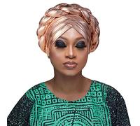 Cappello fresco moda donna perline treccia cappello musulmano volant cancro Wrap Cap Sleep Caps raso foderato capelli cofani uomo spiaggia cappello, Marrone, Taglia unica