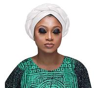 Cappello fresco moda donna perline treccia cappello musulmano volant cancro Wrap Cap Sleep Caps raso foderato capelli cofani uomo spiaggia cappello, bianco, Taglia unica