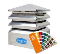 Cappello Fumaiolo Comignolo Mod. Sicurello x Canne Fumarie Con Base Quadrata. CE