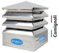 Cappello Fumaiolo Comignolo Mod. Sicurello x Canne Fumarie Con Base Quadrata. CE