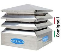 Cappello Fumaiolo Comignolo Mod. Sicurello x Canne Fumarie Con Base Rettangolare