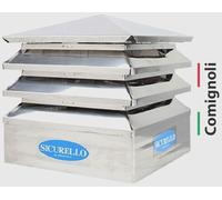 Cappello Fumaiolo Comignolo Mod. Sicurello x Canne Fumarie Con Base Rettangolare
