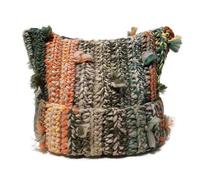 Cappello giocoso, con orecchie di gatto, con nappe, colori misti, con frange, per uscite autunnali e invernali, stili giovanili, carta verde, Taglia unica