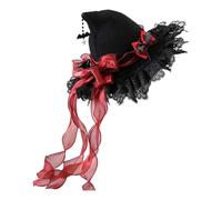 Cappello Halloween a punta Copricapo per costume da strega gotico con visiera in pizzo e stelle filanti per adulti Feste cosplay Copricapo per costume gotico Cappello stagionale per feste con