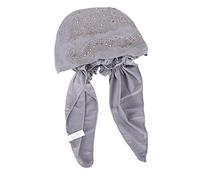 Cappello Hijab da donna alla moda con cappello elasticizzato multicolore tinta unita musulmano hijab cappello L A cappelli, Grigio, Taglia unica