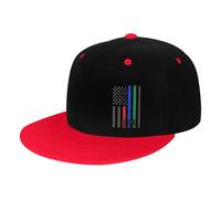 Cappello Hip Hop Sottile U con Linea Blu, Rossa e Verde - Cappellino da Baseball Regolabile alla Moda per Uomo e Donna