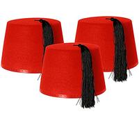Cappello in feltro rosso con nappa nera, confezione da 1, iconico copricapo in stile turco e arabo, perfetto per viaggi nel tempo, temi della guerra fredda e costumi per feste