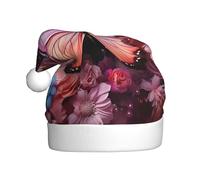 Cappello in peluche per adulti, design con stampa di farfalle e fiori, morbido e delicato sulla pelle, non aderente, adatto per le vacanze. Nero