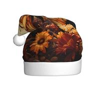 Cappello in peluche per adulti, design con stampa di fiori di campo di farfalle giallo arancione, morbido e delicato sulla pelle, non stretto, adatto per le vacanze.