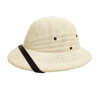 Cappello in pith per un casco per pipì traspirato per adulti con decorazione per la protezione solare, costume da zoo, cappello bianco latteo