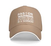 Cappello in Stile Hip Hop Pastor Warning Anything You Say Retro Cappellino da Baseball Confortevole Cappelli Golf per Corsa Festa del papà Pesca