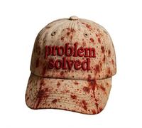 Cappello insanguinato risolto problema decorazione di Halloween, cappello unisex casual macchie di sangue scuro cappello risolto problema alla moda snapback, cappelli insanguinati di Halloween (beige)