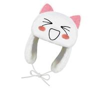 Cappello invernale alla moda Ushanka bianco caldo per le donne grande circonferenza della testa con delicati disegni del volto del fumetto del fumetto sorridente