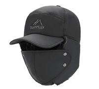 Cappello invernale antivento caldo da uomo caldo cappello bomber in pelliccia termica di mezza età e anziani inverno antivento caldo berretto da baseball con paraorecchie copertura per il viso