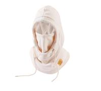 Cappello invernale caldo con maschera e scaldacollo, passamontagna antivento 3 in 1 for uomo e donna, cappello con maschera, protezione dal freddo in bicicletta(Off white hooded)