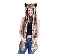 Cappello invernale con paraorecchie per genitori-bambini, adorabile cappello da cacciatore di cartoni animati, sciarpa antivento per sci all'aperto, escursionismo, caldo Ushanka, unisex Trapper