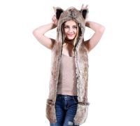 Cappello invernale con paraorecchie per genitori-bambini, adorabile cappello da cacciatore di cartoni animati, sciarpa antivento per sci all'aperto, escursionismo, caldo Ushanka, unisex Trapper